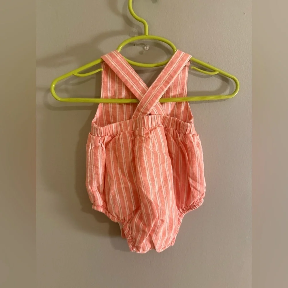 GAP Peach Striped Baby Romper